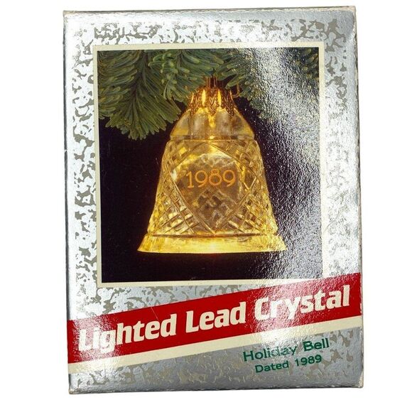 Lighted Lead Crystal Bell Ornament Hallmark Keepsake - Picture 1 of 7